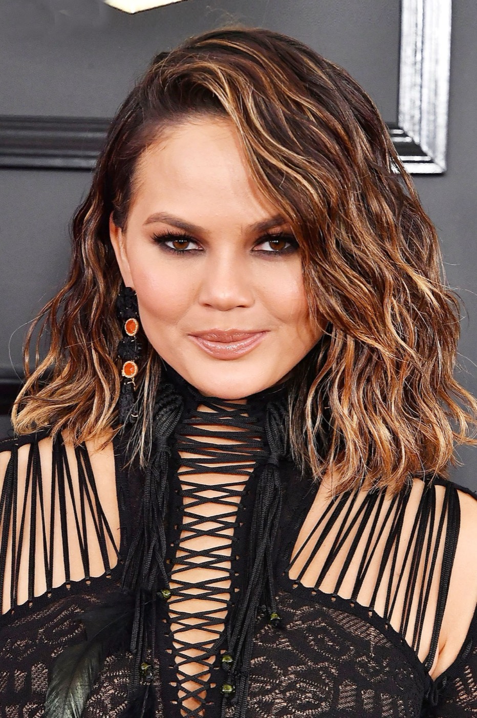 LOS ANGELES, CA - FEBRUARY 12:  Chrissy Teigen arrives at the 59th GRAMMY Awards on February 12, 2017 in Los Angeles, California.  (Photo by Steve Granitz/WireImage)